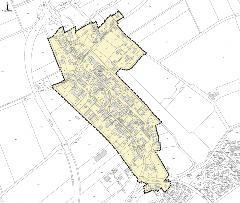 Karte vom Altort Unterschwaningen im Detail