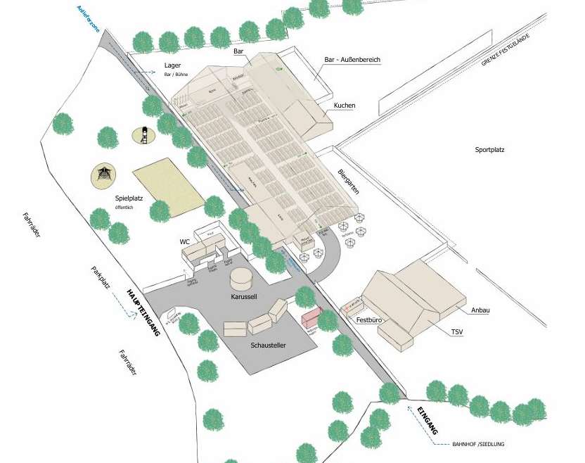 Planskizze Festplatz